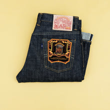 Load image into Gallery viewer, Goldenfield 21oz Unsanforized Extra Deep Indigo Selvedge Denim