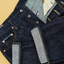 Load image into Gallery viewer, Goldenfield 21oz Unsanforized Extra Deep Indigo Selvedge Denim