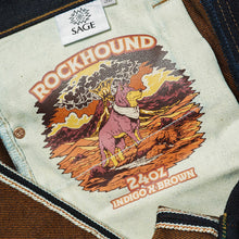 Load image into Gallery viewer, Sage Denim Rockhound 24oz Unsanforized Deep Indigo x Brown