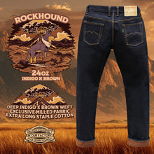Load image into Gallery viewer, Sage Denim Rockhound 24oz Unsanforized Deep Indigo x Brown