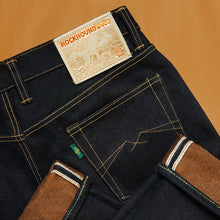 Load image into Gallery viewer, Sage Denim Rockhound 24oz Unsanforized Deep Indigo x Brown