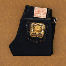 Load image into Gallery viewer, Sage Denim Dunestrike 18oz Unsanforized Deep Indigo x Brown