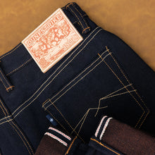 Load image into Gallery viewer, Sage Denim Dunestrike 18oz Unsanforized Deep Indigo x Brown