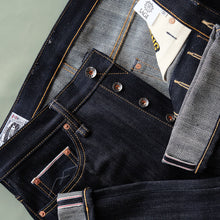 Load image into Gallery viewer, Armstrong 17oz Sanforized Extra Deep Indigo Selvedge