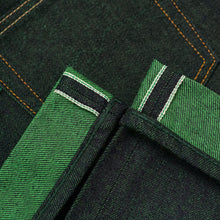 Load image into Gallery viewer, Origin Raw : Greenstrike 14oz Unsanforized Deep Indigo x Green