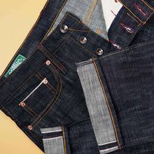 Load image into Gallery viewer, Origin Series : Redstride 14oz Sanforized Deep Indigo Sparkling Red Selvedge