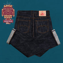Load image into Gallery viewer, Origin Series : Redstride 14oz Sanforized Deep Indigo Sparkling Red Selvedge