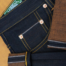 Load image into Gallery viewer, Origin Series : Rockslide 14oz Sanforized Deep Indigo x Brown