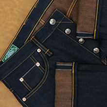 Load image into Gallery viewer, Origin Series : Rockslide 14oz Sanforized Deep Indigo x Brown