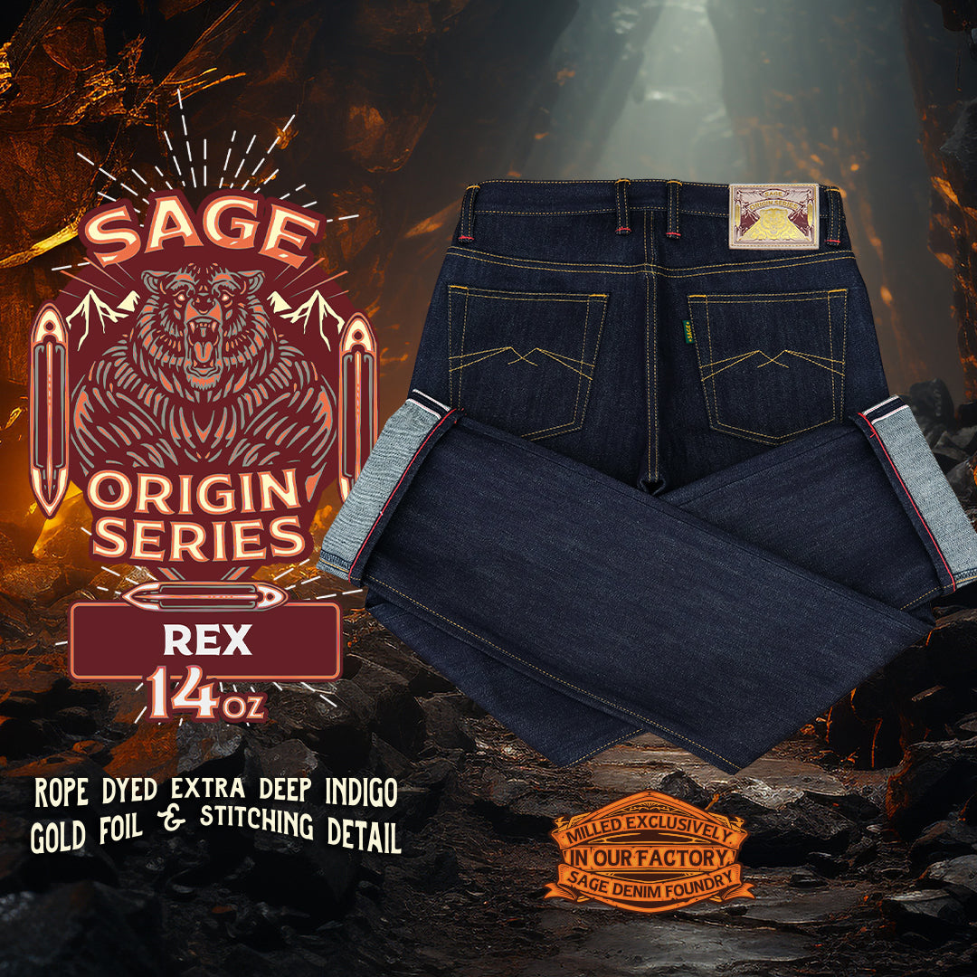 Origin Series : Rex 14oz Sanforized Extra Deep Indigo Selvedge