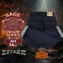 Load image into Gallery viewer, Origin Series : Rex 14oz Sanforized Extra Deep Indigo Selvedge