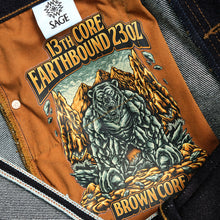 Load image into Gallery viewer, Sage Denim 13th Anniversary Special : The 13th Core Earthbound 23oz Unsanforized Deep Indigo Brown Core Selvedge Denim