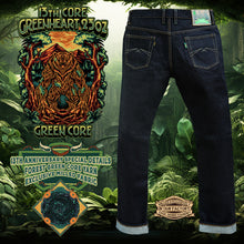 Load image into Gallery viewer, Sage Denim 13th Anniversary Special : The 13th Core Greenheart 23oz Unsanforized Deep Indigo Green Core Selvedge Denim