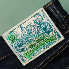 Load image into Gallery viewer, Sage Denim 13th Anniversary Special : The 13th Core Greenheart 23oz Unsanforized Deep Indigo Green Core Selvedge Denim