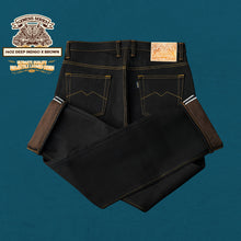 Load image into Gallery viewer, Sage Denim Genesis Series : 14oz Deep Indigo x Brown Weft Projectile Loomed Denim