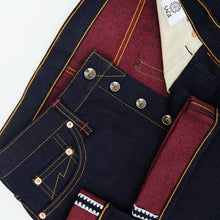 Load image into Gallery viewer, Sage Denim Genesis Series : 14oz Deep Indigo x Red Weft Projectile Loomed Denim