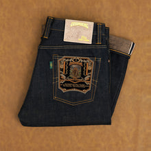 Load image into Gallery viewer, Sage Denim Groundking 22oz Unsanforized Deep Indigo x Soil Brown Selvedge Denim