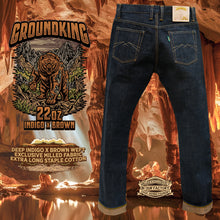Load image into Gallery viewer, Sage Denim Groundking 22oz Unsanforized Deep Indigo x Soil Brown Selvedge Denim