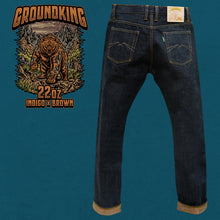 Load image into Gallery viewer, Sage Denim Groundking 22oz Unsanforized Deep Indigo x Soil Brown Selvedge Denim