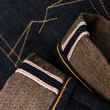 Load image into Gallery viewer, Sage Denim Groundking 22oz Unsanforized Deep Indigo x Soil Brown Selvedge Denim