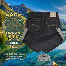 Load image into Gallery viewer, Sage Denim Origin Series : Eden 14oz Sanforized Deep Indigo