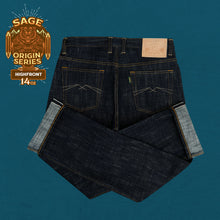 Load image into Gallery viewer, Sage Denim Origin Series Highfront 14oz Sanforized Deep Indigo