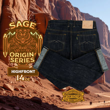 Load image into Gallery viewer, Sage Denim Origin Series Highfront 14oz Sanforized Deep Indigo