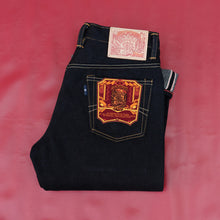 Load image into Gallery viewer, Sage Denim Wolfcrest 21oz Unsanforized Extra Deep Indigo Selvedge