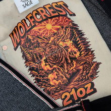 Load image into Gallery viewer, Sage Denim Wolfcrest 21oz Unsanforized Extra Deep Indigo Selvedge