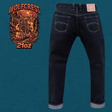 Load image into Gallery viewer, Sage Denim Wolfcrest 21oz Unsanforized Extra Deep Indigo Selvedge