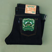Load image into Gallery viewer, Sage Denim Woodlands 18oz Unsanforized Deep Indigo x Green