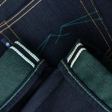 Load image into Gallery viewer, Sage Denim Woodlands 18oz Unsanforized Deep Indigo x Green