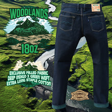 Load image into Gallery viewer, Sage Denim Woodlands 18oz Unsanforized Deep Indigo x Green