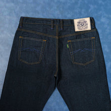 Load image into Gallery viewer, Sage DenimOrigin Raw : Glacier 14oz Unsanforized Deep Indigo x Aquamarine