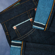 Load image into Gallery viewer, Sage DenimOrigin Raw : Glacier 14oz Unsanforized Deep Indigo x Aquamarine