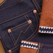 Load image into Gallery viewer, Sage Genesis Series : Ultimate Quality Projectile Loomed Denim 14oz Deep Indigo x Orange Denim