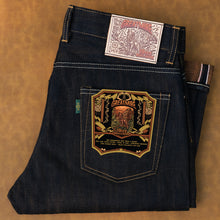 Load image into Gallery viewer, Sage Greatmire 19oz Unsanforized Deep Indigo x Soil Brown Selvedge Denim