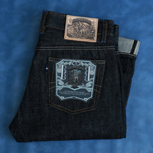 Load image into Gallery viewer, Sage Grimhound 18oz Unsanforized Deep Indigo Selvedge Denim