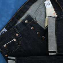 Load image into Gallery viewer, Sage Grimhound 18oz Unsanforized Deep Indigo Selvedge Denim