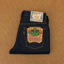 Load image into Gallery viewer, The Earth Hemp 25oz 50% Hemp Blend Deep Indigo x Brown Selvedge Denim