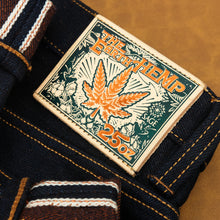 Load image into Gallery viewer, The Earth Hemp 25oz 50% Hemp Blend Deep Indigo x Brown Selvedge Denim