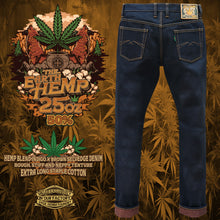 Load image into Gallery viewer, The Earth Hemp 25oz 50% Hemp Blend Deep Indigo x Brown Selvedge Denim