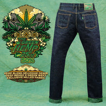 Load image into Gallery viewer, The Green Hemp 25oz 50% Hemp Blend Deep Indigo x Green Selvedge Denim