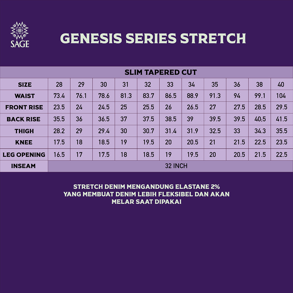 Sage Genesis Series : 14oz Deep Indigo Stretch Ultimate Quality Projectile Loomed Denim