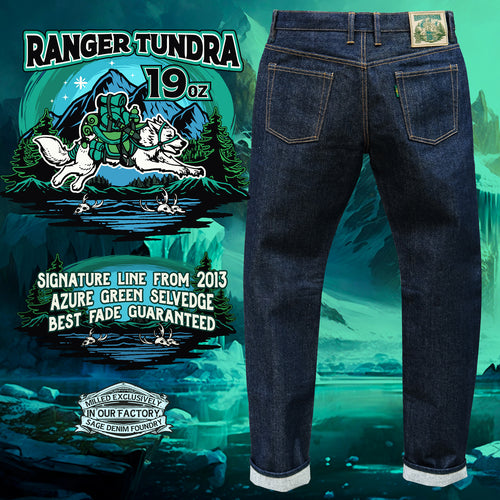 Sage Ranger Tundra 19oz Unsanforized Deep Indigo Selvedge Denim