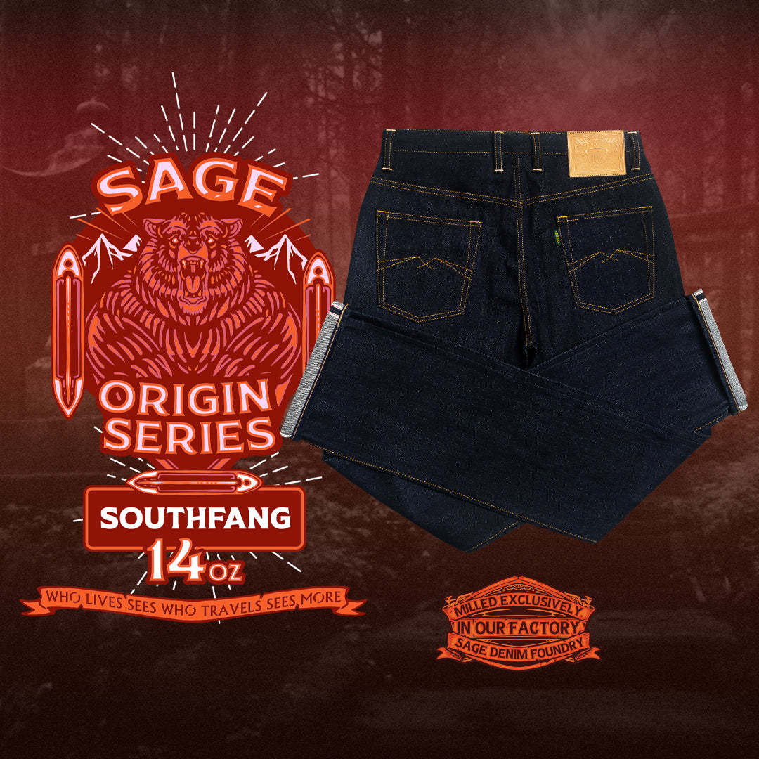 Sage Origins : Southfang 14oz Sanforized Deep Indigo Selvedge Denim